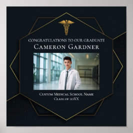 Chic Medical School Foto Graduation Party Willkomm Poster