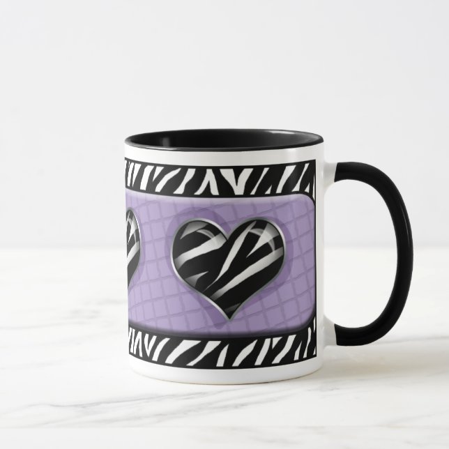 Chic meine Herzlila Zebra-Druck-Tasse Tasse (Rechts)