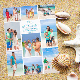 Chic Mele Kalikimaka Familienfoto Collage Beach Feiertagspostkarte
