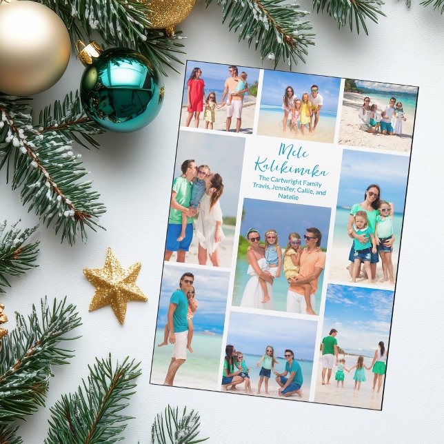 Chic Mele Kalikimaka Family Foto Collage Magnet (Von Creator hochgeladen)
