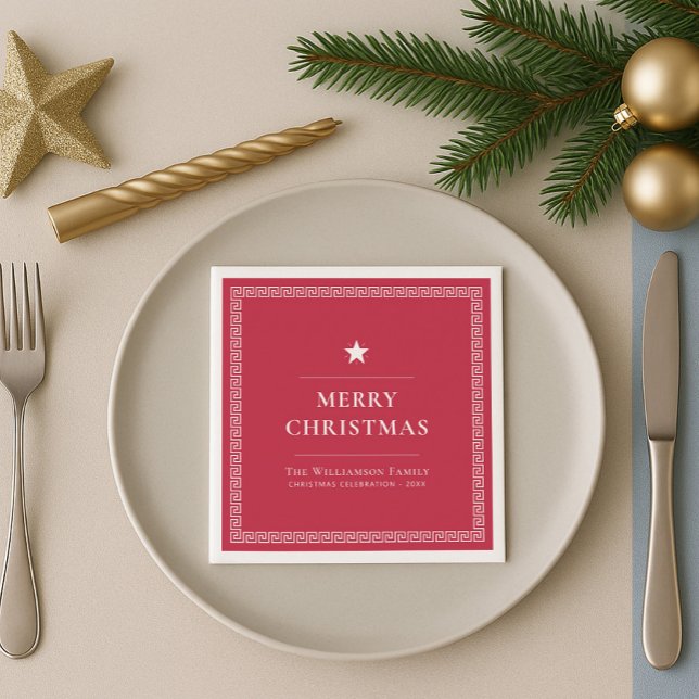 Chic Merry Christmas Elegante Moderner, einfacher  Serviette (Von Creator hochgeladen)