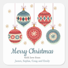 Chic Merry Christmas Ornaments Personalisiert Quadratischer Aufkleber