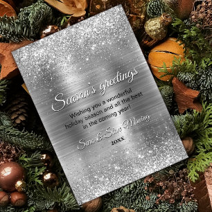 Chic Metal Silber Glitzer Weihnachten neues Jahr
