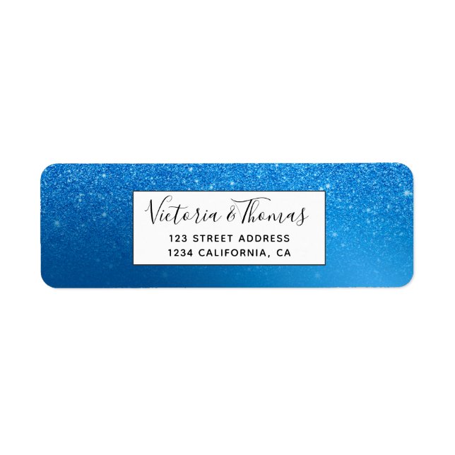 Chic Metallic Blue Folie Glitzer ombre (Vorne)