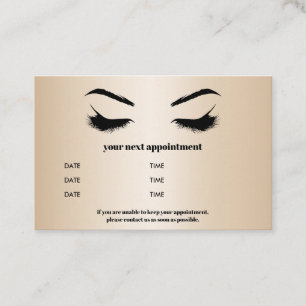 Chic Metallic gold Browbar Eyelash Luxus Visitenkarte