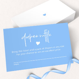 Chic Mid Blue Baby Boy Duschdusche Windeln Raffel Mitteilungskarte