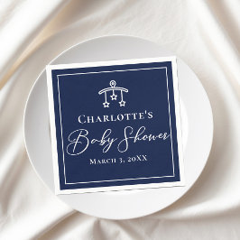 Chic Midnight Blue Baby Dusche Personalisiertes Pa Serviette