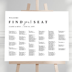 Chic Minimal Alphabetische Hochzeitstabelle Poster