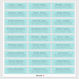 Chic Minimal Blue Wedding Guest Address Labels