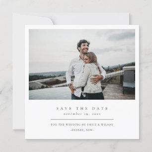CHIC MINIMAL CLEAN CUSTOM FOTO SAVE THE DATE KARTE