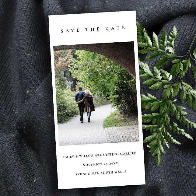 CHIC MINIMAL CLEAN CUSTOM FOTO SAVE THE DATE KARTE (Von Creator hochgeladen)