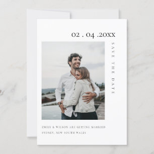 CHIC MINIMAL CLEAN CUSTOM FOTO SAVE THE DATE KARTE