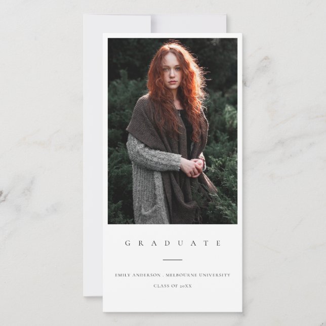 CHIC MINIMAL CLEAN FOTO ABSCHLUSS ANKÜNDIGUNG (Vorderseite)