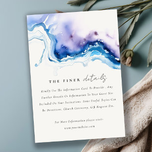 Chic Minimal Coastal Meer Strand Hochzeitsdetails Begleitkarte