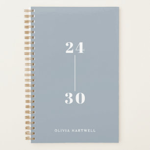Chic Minimal Dusty Blue Typografie wöchentlich Planer