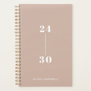 Chic Minimal Dusty Pink Typografie Wochen Monatsze Planer
