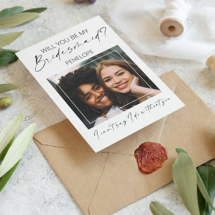 Chic Minimal Foto   Werden Sie meine Bridesmaid se