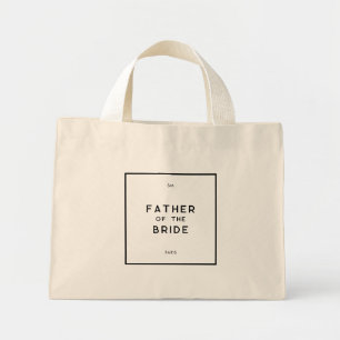 Chic Minimal Französisch Monogramm Vater der Braut Mini Stoffbeutel
