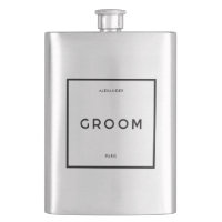 Chic Minimal French Black & White Groom Name