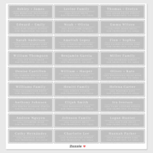 Chic Minimal Gray Wedding Guest Address Labels