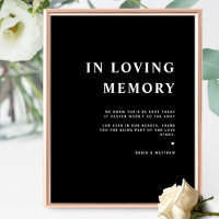 Chic, Minimal in Love Memory Black Wedding-Zeichen