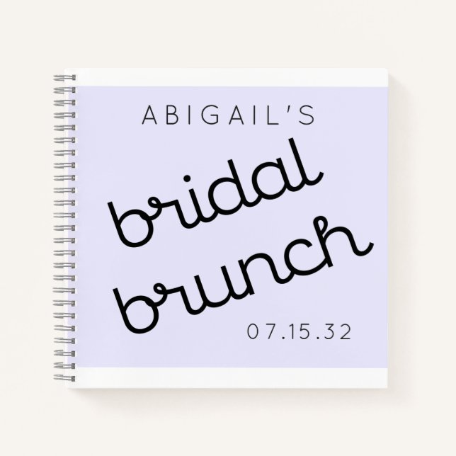 Chic Minimal Lavendel Mod Script Brunch Notizbuch (Vorderseite)
