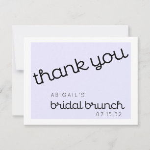 Chic Minimal Lavender Mod Script Bridal Brunch Dankeskarte