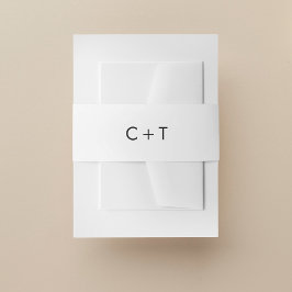 Chic Minimal Modern Plus Signing Monogram Wedding Einladungsbanderole
