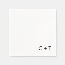 Chic Minimal Modern Plus Signing Monogram Wedding Serviette