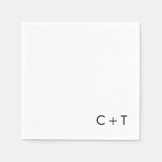 Chic Minimal Modern Plus Signing Monogram Wedding Serviette