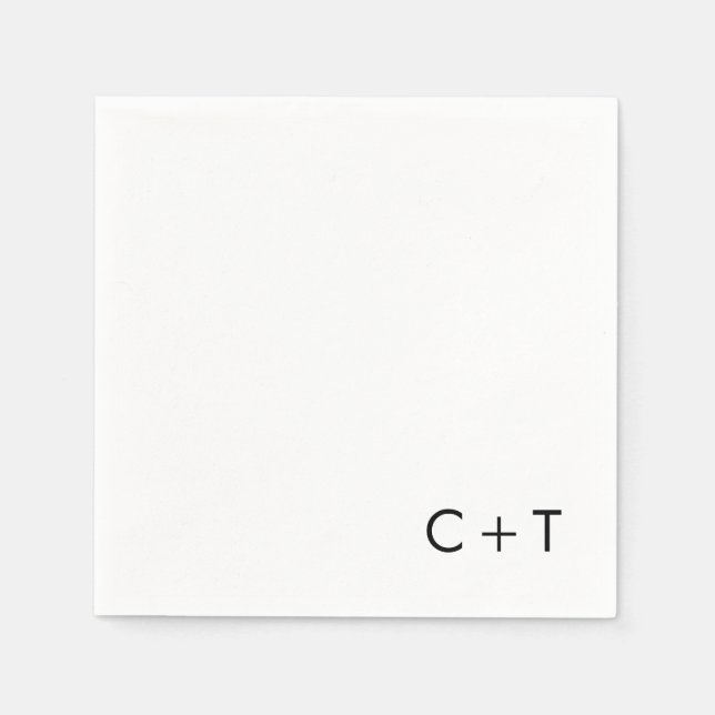 Chic Minimal Modern Plus Signing Monogram Wedding Serviette (Vorderseite)