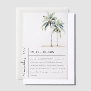 Chic Minimal Palm Trees Tropische Paare Dusche