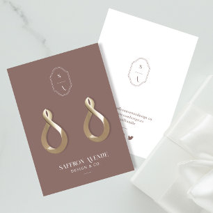 Chic Minimal Rose Benutzerdefinierte Monogramm-Ohr Visitenkarte