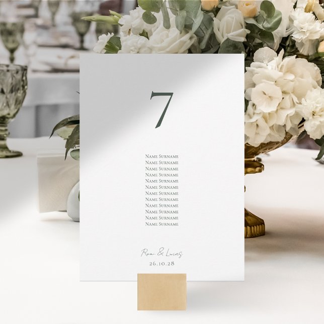 Chic Minimal Wedding Tischnummer & Gästeliste (Von Creator hochgeladen)