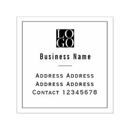 Chic Minimalist Business Logo White Permastempel