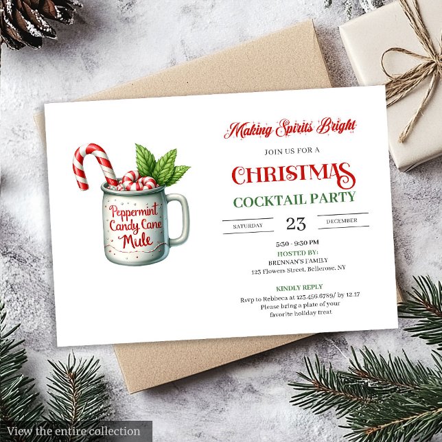 Chic minimalist festive cocktails party invitation einladung (Chic minimalist festive cocktails party invitation

)