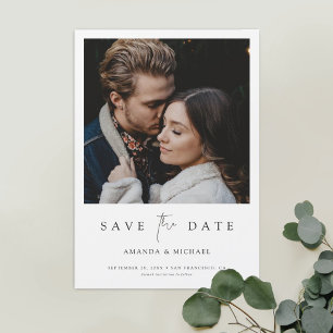 Chic Minimalist Modern Photo Save the Date Magneteinladung
