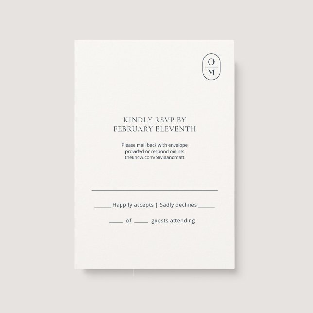 Chic Minimalist Monogram Wedding RSVP (Von Creator hochgeladen)