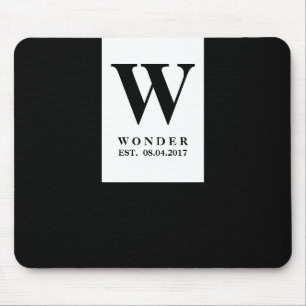 Chic Minimalist Monogramm Schwarze Hochzeit Neuv Mousepad