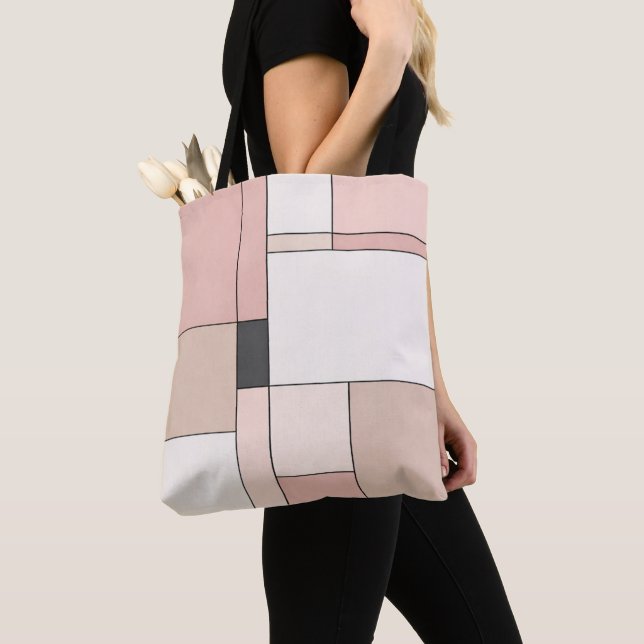 Chic Minimalist Sakura Rectangles Tote Bag (Von Nahem)