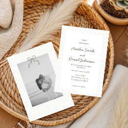 Chic Minimalist Stripe Green Wedding Invitation Einladung