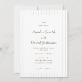 Chic Minimalist Stripe Green Wedding Invitation Einladung