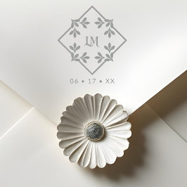 Chic Minimalist Wedding Design Botanical Monogram Gummistempel