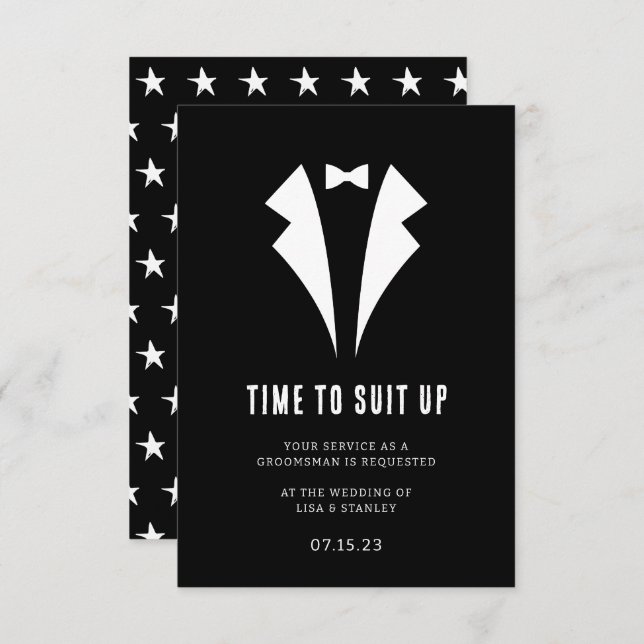 Chic Minimalistic Trauzeuge Vorschlag Card Dankeskarte (Vorne/Hinten)