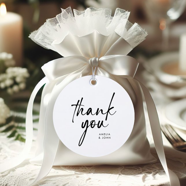 Chic Minimalistisch Black Script Elegant Vielen Da Geschenkanhänger (Von Creator hochgeladen)