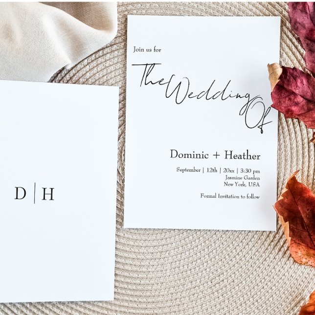 CHIC Minimalistisch Elegance Wedding Einladung (Von Creator hochgeladen)