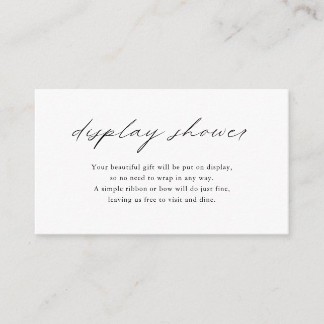 Chic Minimalistisch Elegant Simple Display Shower Begleitkarte (Vorderseite)