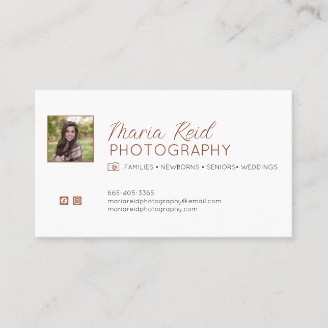 Chic, Minimalistisch Fotografy Business Card Visitenkarte (Vorderseite)