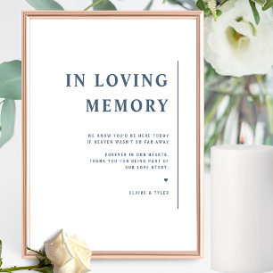 Chic Minimalistisch in Love Memory Blue Wedding Si Poster