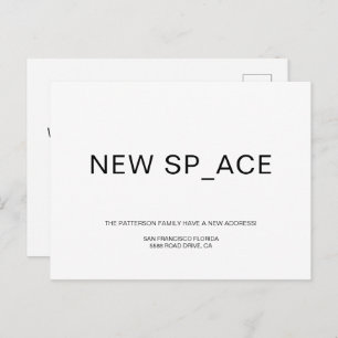 Chic Minimalistisch New Zuhause Moving Ankündigungspostkarte